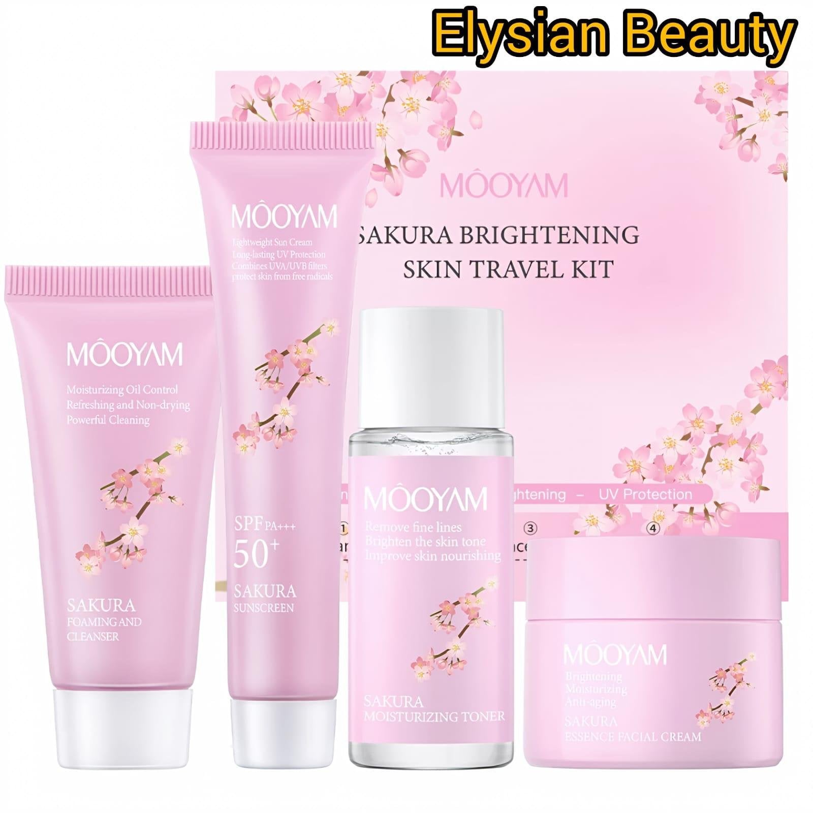 MOOYAM Sakura Brightening Travel Kit | 4-Step Glow Set