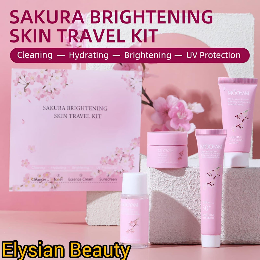 MOOYAM Sakura Brightening Travel Kit | 4-Step Glow Set