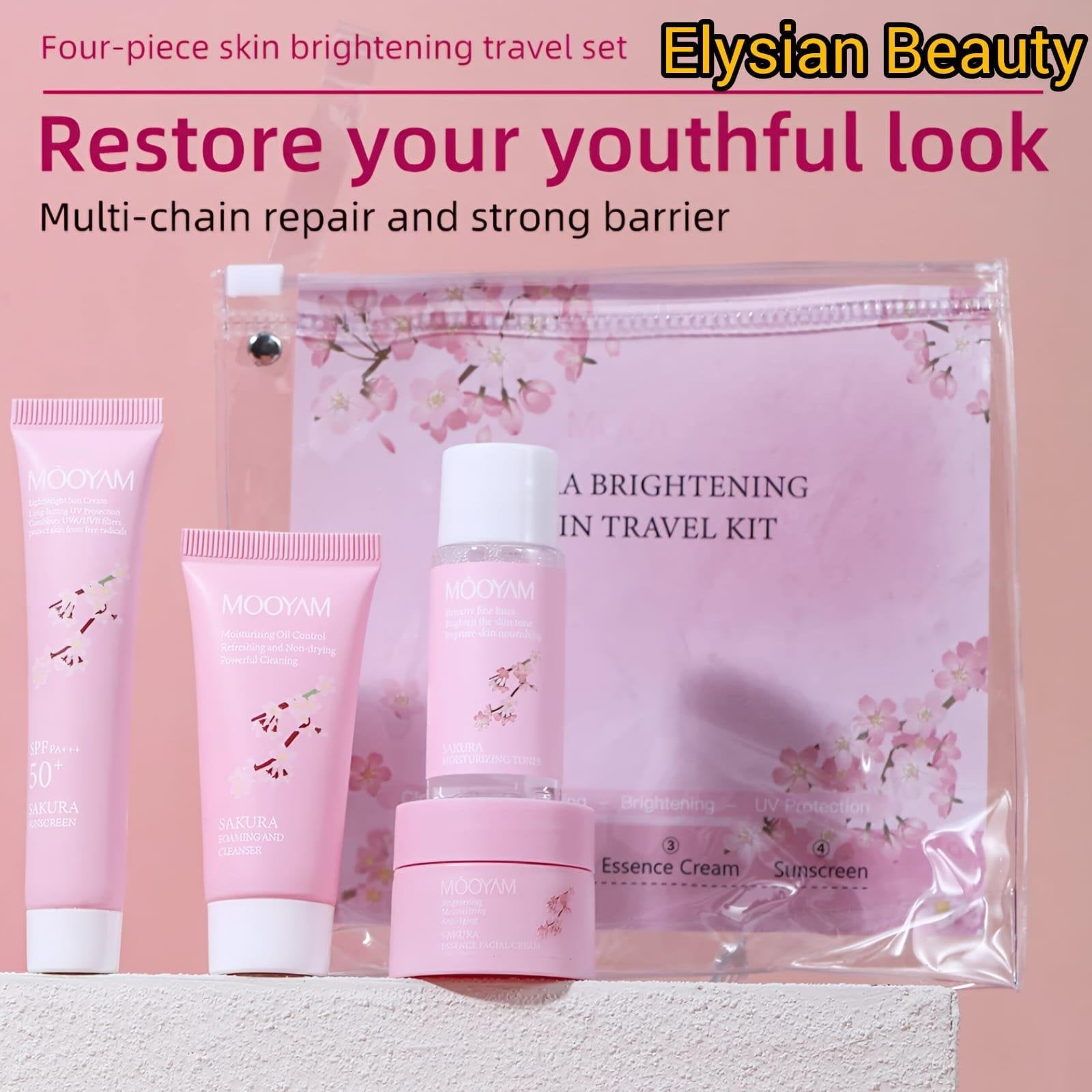 MOOYAM Sakura Brightening Travel Kit | 4-Step Glow Set